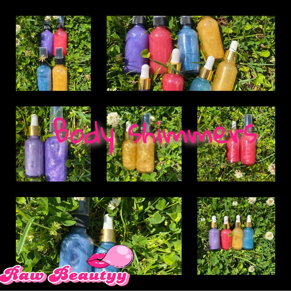 Shake and shimmer Body shimmer Large glass spray bottle